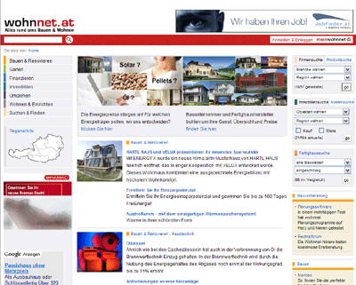 Website Wohnnet.at