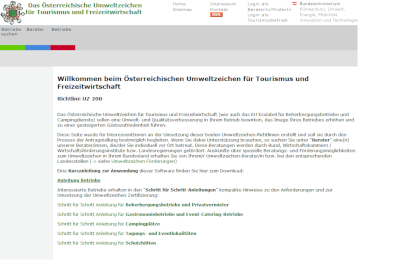 Antragssoftware für das Österreichische Umweltzeichen